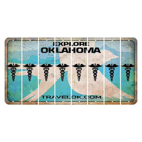 Oklahoma Scissor-Tailed Flycatcher Cut License Plate Strips (Set of 8) Caduceus