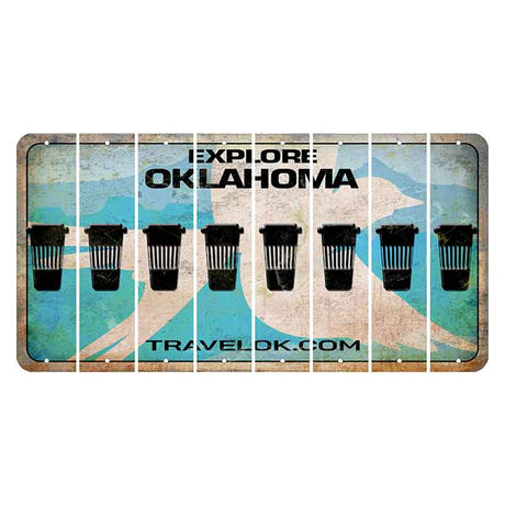 Oklahoma Scissor-Tailed Flycatcher Cut License Plate Strips (Set of 8) Latte