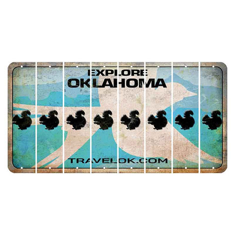 Oklahoma Scissor-Tailed Flycatcher Cut License Plate Strips (Set of 8) Squirrel