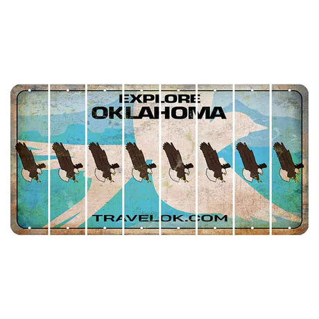 Oklahoma Scissor-Tailed Flycatcher Cut License Plate Strips (Set of 8) Bald Eagle