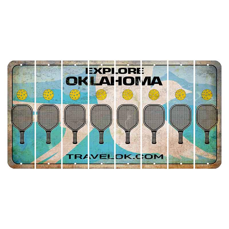 Oklahoma Scissor-Tailed Flycatcher Cut License Plate Strips (Set of 8) Pickleball