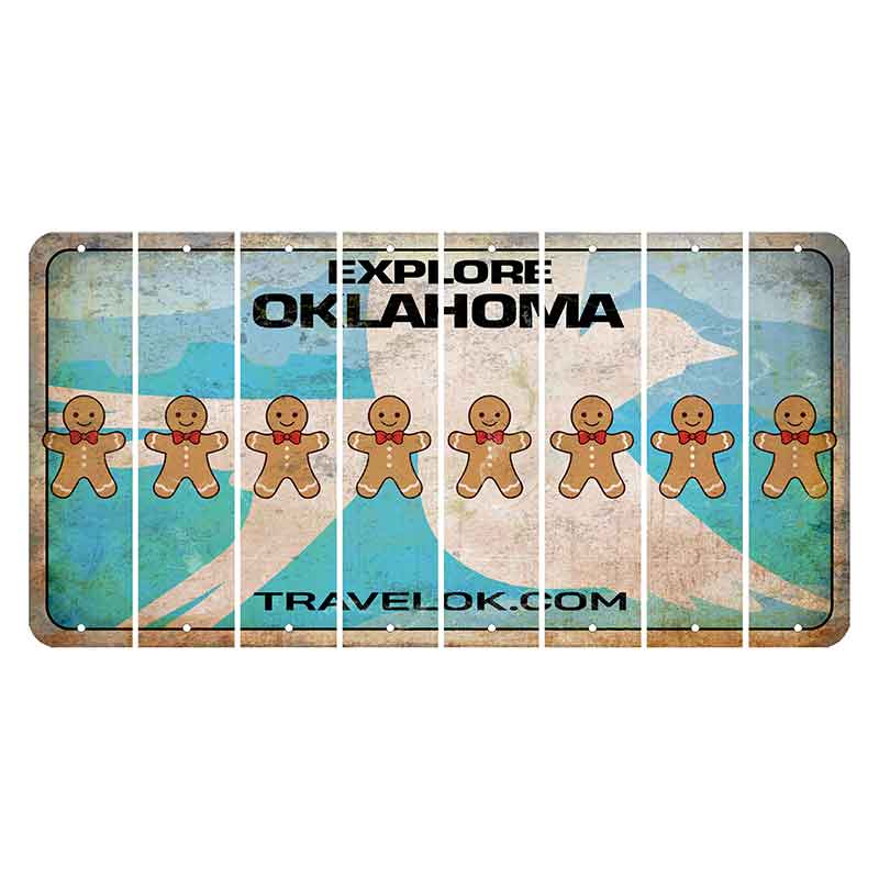 Oklahoma Scissor-Tailed Flycatcher Cut License Plate Strips (Set of 8) Gingerbread Man