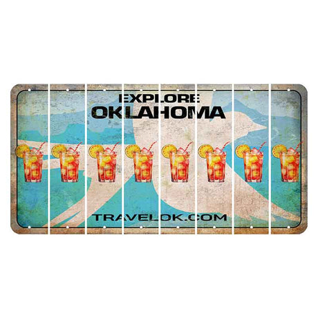 Oklahoma Scissor-Tailed Flycatcher Cut License Plate Strips (Set of 8) Cocktail