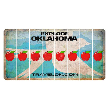 Oklahoma Scissor-Tailed Flycatcher Cut License Plate Strips (Set of 8) Apple