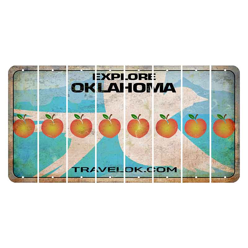 Oklahoma Scissor-Tailed Flycatcher Cut License Plate Strips (Set of 8) Peach