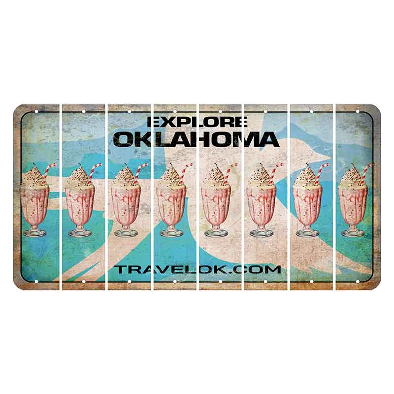 Oklahoma Scissor-Tailed Flycatcher Cut License Plate Strips (Set of 8) Milkshake