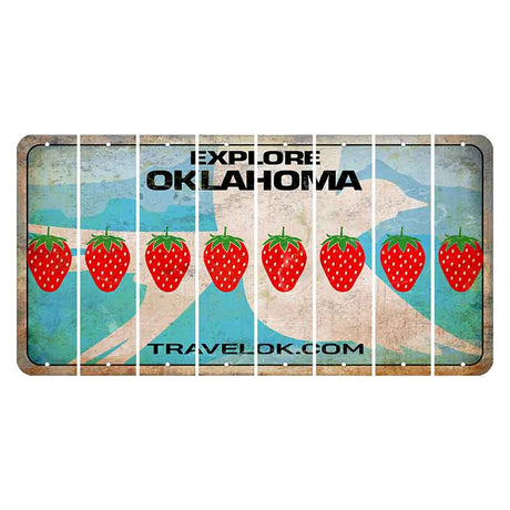 Oklahoma Scissor-Tailed Flycatcher Cut License Plate Strips (Set of 8) Strawberry