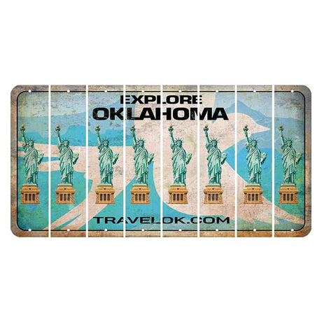 Oklahoma Scissor-Tailed Flycatcher Cut License Plate Strips (Set of 8) Statue of Liberty