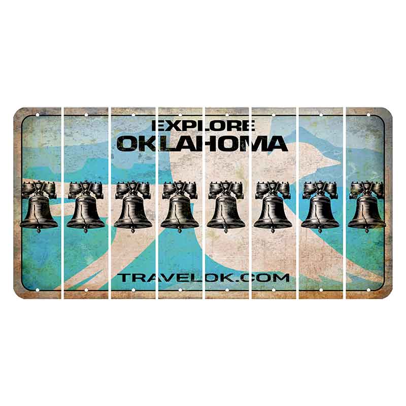 Oklahoma Scissor-Tailed Flycatcher Cut License Plate Strips (Set of 8) Liberty Bell