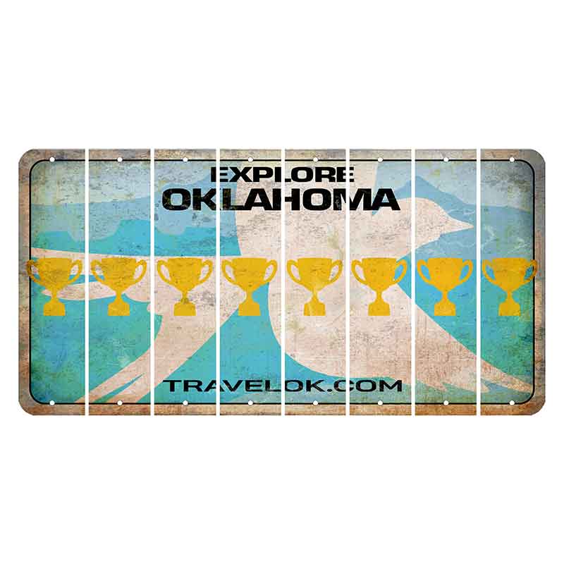 Oklahoma Scissor-Tailed Flycatcher Cut License Plate Strips (Set of 8) Trophy