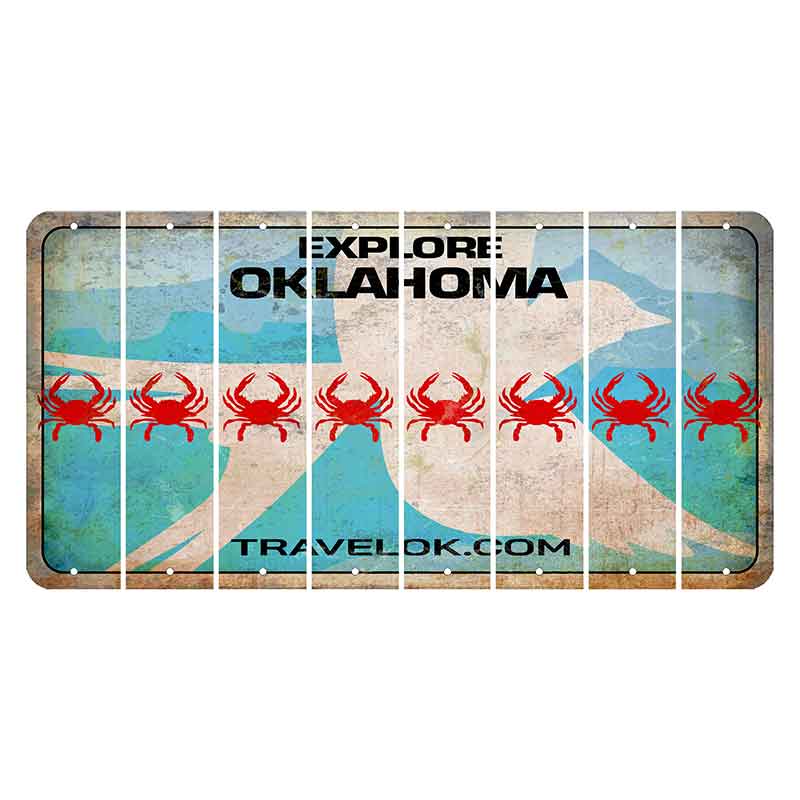 Oklahoma Scissor-Tailed Flycatcher Cut License Plate Strips (Set of 8) Crab