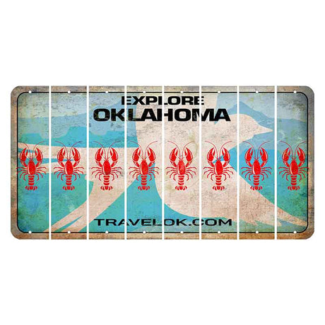 Oklahoma Scissor-Tailed Flycatcher Cut License Plate Strips (Set of 8) Lobster