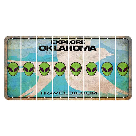 Oklahoma Scissor-Tailed Flycatcher Cut License Plate Strips (Set of 8) Alien