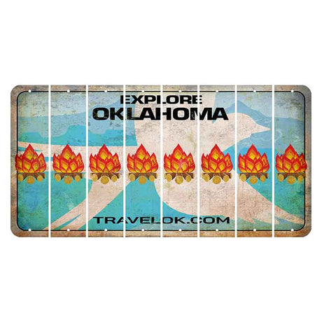 Oklahoma Scissor-Tailed Flycatcher Cut License Plate Strips (Set of 8) Campfire