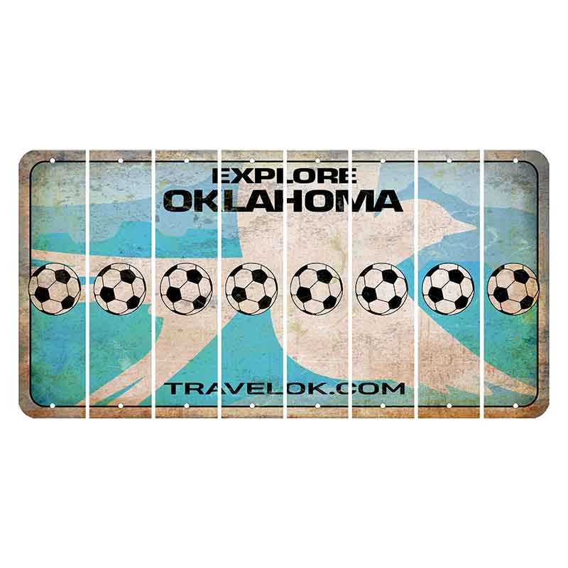 Oklahoma Scissor-Tailed Flycatcher Cut License Plate Strips (Set of 8) Soccerball