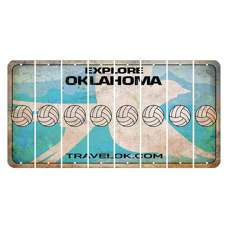 Oklahoma Scissor-Tailed Flycatcher Cut License Plate Strips (Set of 8) Volleyball