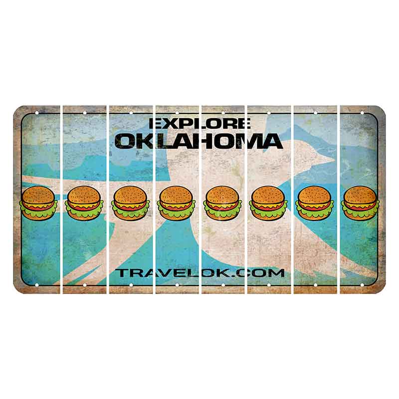 Oklahoma Scissor-Tailed Flycatcher Cut License Plate Strips (Set of 8) Hamburger