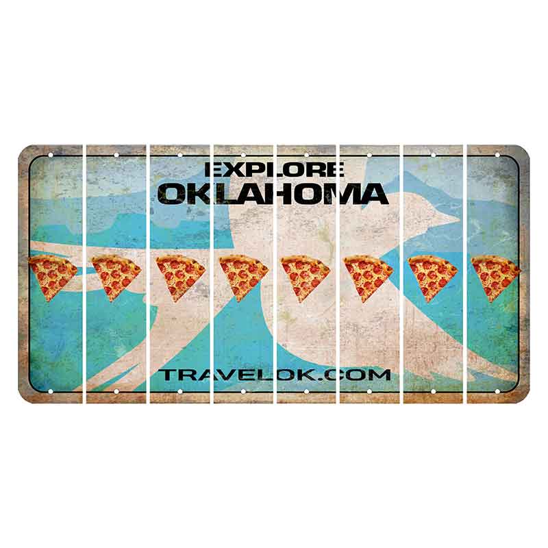 Oklahoma Scissor-Tailed Flycatcher Cut License Plate Strips (Set of 8) Pizza