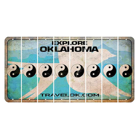 Oklahoma Scissor-Tailed Flycatcher Cut License Plate Strips (Set of 8) Yin Yang