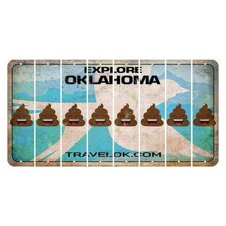 Oklahoma Scissor-Tailed Flycatcher Cut License Plate Strips (Set of 8) Emoji - Poop