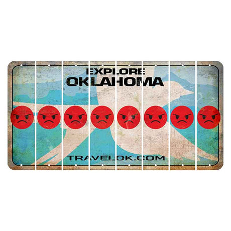 Oklahoma Scissor-Tailed Flycatcher Cut License Plate Strips (Set of 8) Emoji - Angry