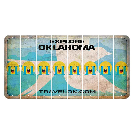 Oklahoma Scissor-Tailed Flycatcher Cut License Plate Strips (Set of 8) Emoji - Crying