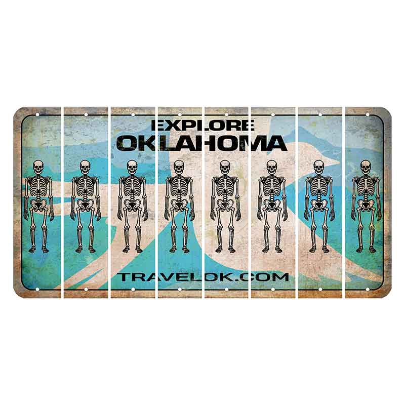 Oklahoma Scissor-Tailed Flycatcher Cut License Plate Strips (Set of 8) Skeleton