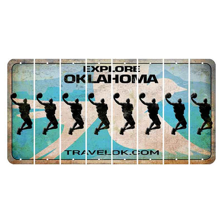 Oklahoma Scissor-Tailed Flycatcher Cut License Plate Strips (Set of 8) Basketball Player