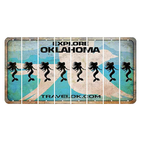 Oklahoma Scissor-Tailed Flycatcher Cut License Plate Strips (Set of 8) Mermaid