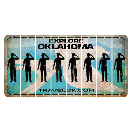 Oklahoma Scissor-Tailed Flycatcher Cut License Plate Strips (Set of 8) Police Officer