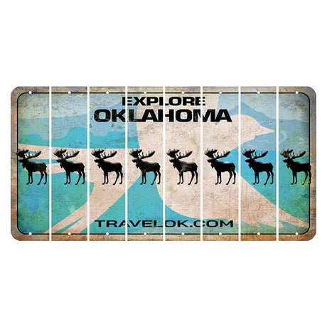 Oklahoma Scissor-Tailed Flycatcher Cut License Plate Strips (Set of 8) Moose