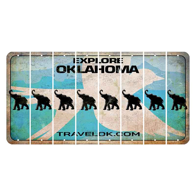 Oklahoma Scissor-Tailed Flycatcher Cut License Plate Strips (Set of 8) Elephant