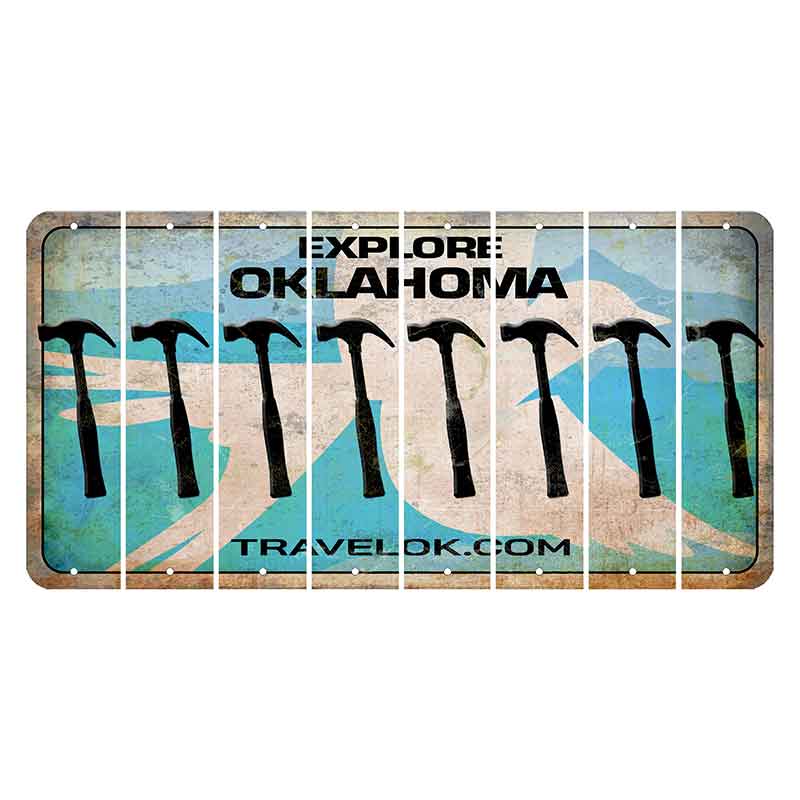 Oklahoma Scissor-Tailed Flycatcher Cut License Plate Strips (Set of 8) Hammer