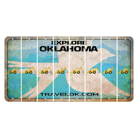 Oklahoma Scissor-Tailed Flycatcher Cut License Plate Strips (Set of 8) Backhoe