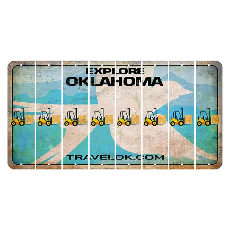 Oklahoma Scissor-Tailed Flycatcher Cut License Plate Strips (Set of 8) Forklift