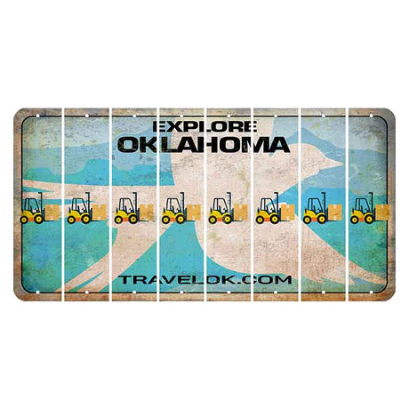 Oklahoma Scissor-Tailed Flycatcher Cut License Plate Strips (Set of 8) Forklift