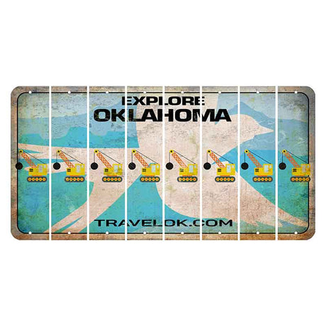 Oklahoma Scissor-Tailed Flycatcher Cut License Plate Strips (Set of 8) Wrecking Ball Crane