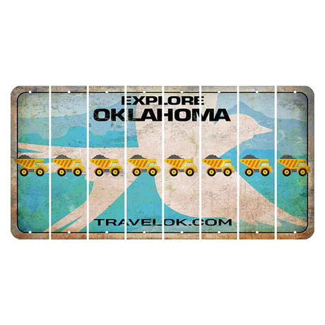 Oklahoma Scissor-Tailed Flycatcher Cut License Plate Strips (Set of 8) Dump Truck