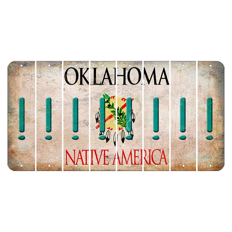 Oklahoma Osage Nation Cut License Plate Strips (Set of 8) Exclamation Point