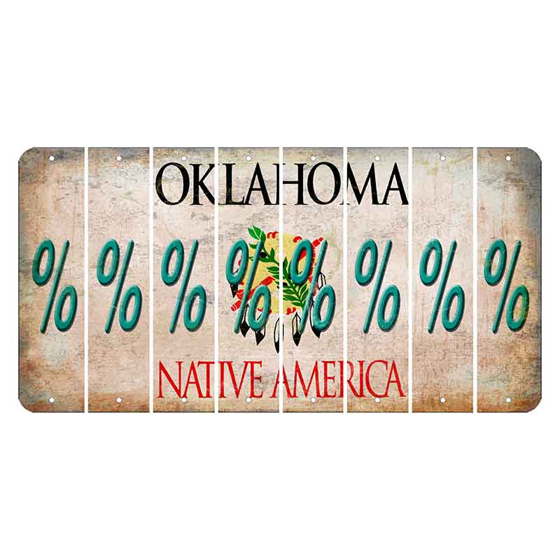 Oklahoma Osage Nation Cut License Plate Strips (Set of 8) Percent Sign