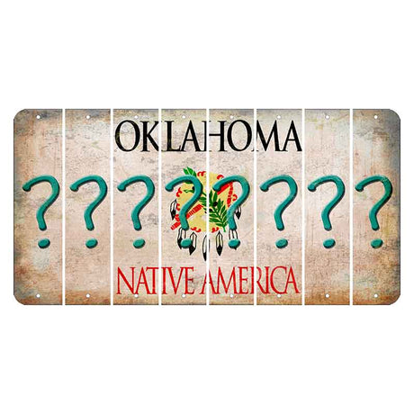 Oklahoma Osage Nation Cut License Plate Strips (Set of 8) Question Mark