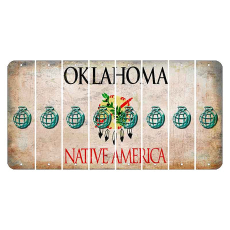 Oklahoma Osage Nation Cut License Plate Strips (Set of 8) Grenade