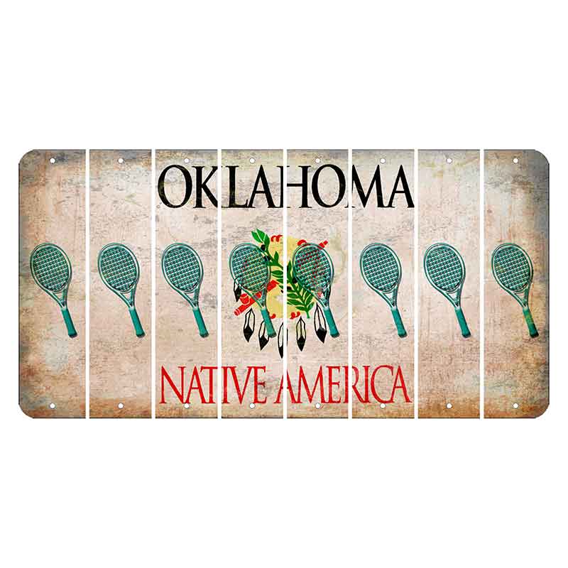 Oklahoma Osage Nation Cut License Plate Strips (Set of 8) Tennis Racket