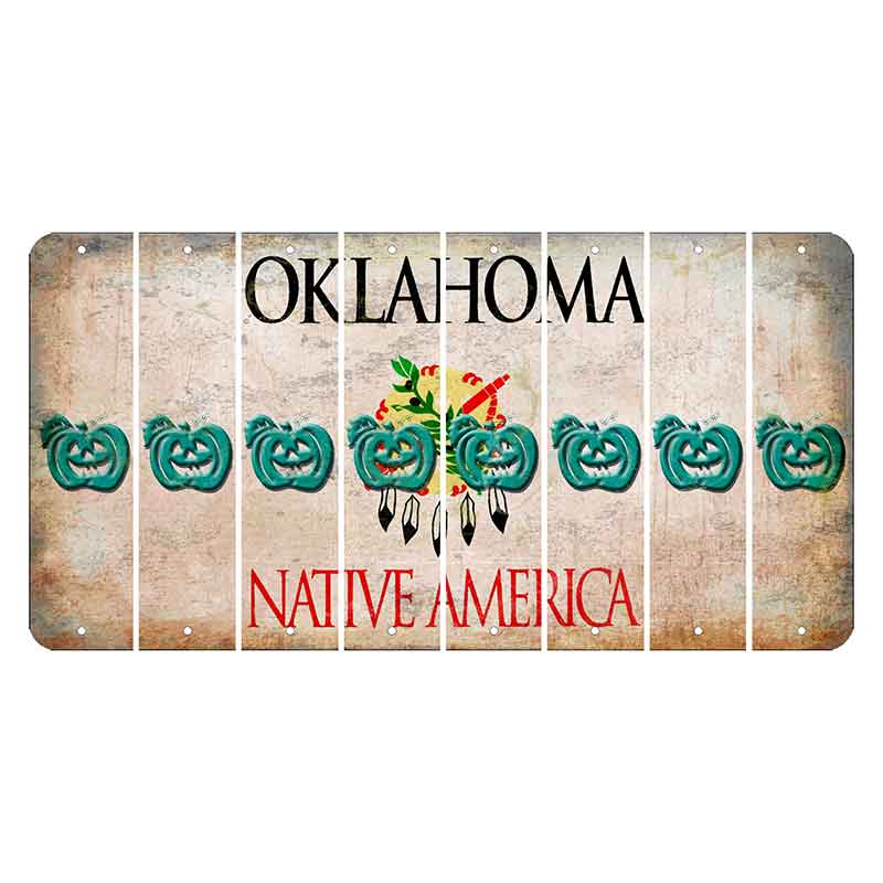 Oklahoma Osage Nation Cut License Plate Strips (Set of 8) Pumpkin