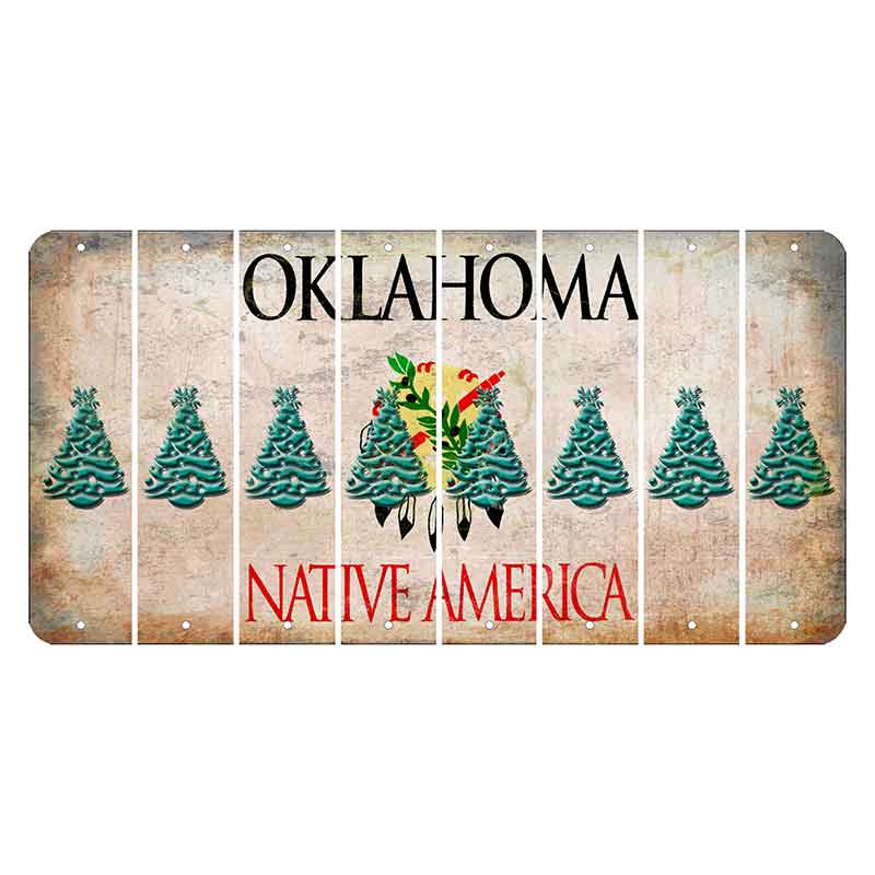 Oklahoma Osage Nation Cut License Plate Strips (Set of 8) Christmas Tree