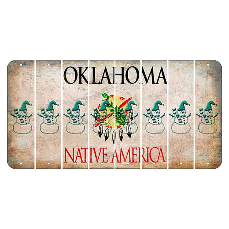 Oklahoma Osage Nation Cut License Plate Strips (Set of 8) Snowman