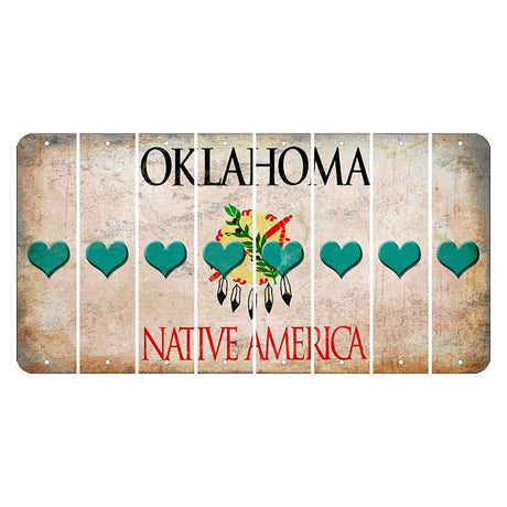 Oklahoma Osage Nation Cut License Plate Strips (Set of 8) Heart