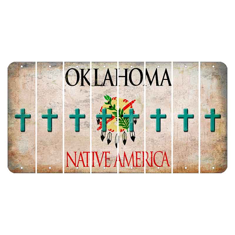 Oklahoma Osage Nation Cut License Plate Strips (Set of 8) Cross