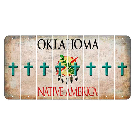 Oklahoma Osage Nation Cut License Plate Strips (Set of 8) Cross