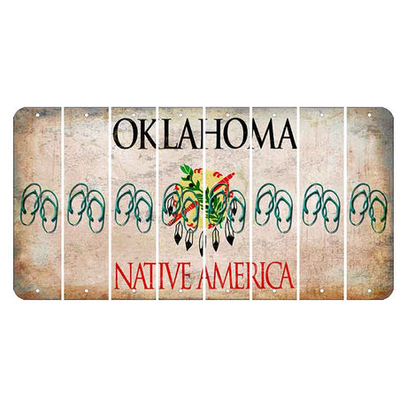 Oklahoma Osage Nation Cut License Plate Strips (Set of 8) Flip Flops